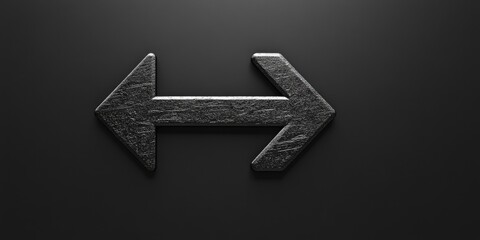 Poster - A metallic arrow pointing left against a dark background