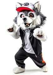 Wall Mural - Wolf mascot costume person clothing apparel.