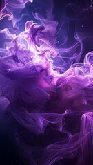 Wall Mural - purple cosmic smoke forms abstract shapes against a starry background, creating a mesmerizing and et