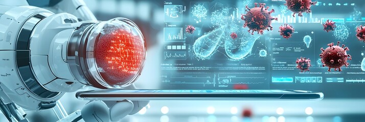 Poster - Sleek and intuitive healthcare app interface displayed on a high tech tablet device showcasing cutting edge digital technology for medical and wellness applications