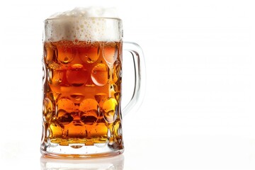 Canvas Print - A clear glass filled with dark beer and topped with creamy foam