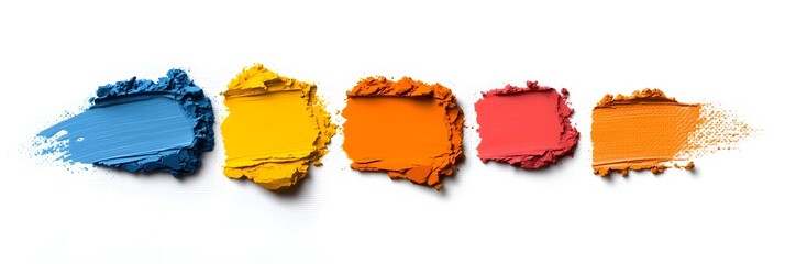 Poster - Vibrant Makeup Palette Abstract Art with Smudged Pigments   Colorful Textured Background of Blended Cosmetic Shades and Fluid Brush Strokes