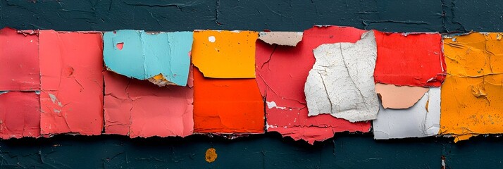 Aufkleber - Visually striking collage made up of various torn paper textures creating abstract and geometric compositions with a modern creative aesthetic