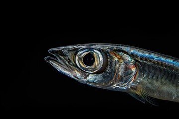 Sticker - A close-up shot of a fish with a black background