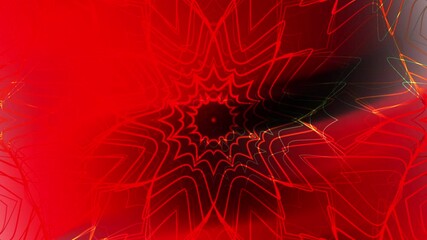Wall Mural - Abstract red and orange geometric pattern with glowing lines and radial design.
