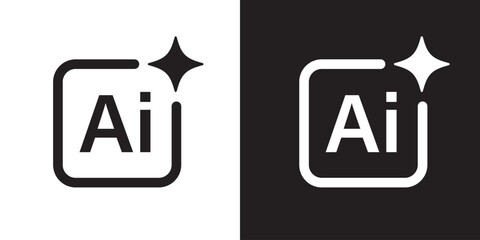 Poster - Generate icon. Artificial intelligence technology. AI enters by command prompt to generate ideas. Chat with AI. Icon element for apps web. Computer help assistant. Vector illustration.