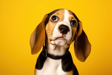 Sticker - Beagle puppy dog animal mammal yellow.