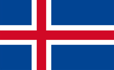 Wall Mural - Icelandic flag, vector illustration. The national flag of Iceland.