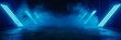 © Shutter2U - Abstract blue neon lights in a dark room with smoke