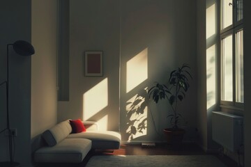 Canvas Print - Living room minimalism architecture furniture building.