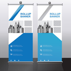 roll up banner design template, vertical, corporate background, pull up design, vector, abstract geo