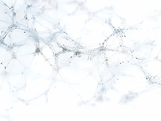 Extreme Close-Up of Glowing White Neural Connections in Flat Neuroplasticity Concept | Intricate Network Forming New Pathways | Isolated on White Background for Janeiro Branco Messaging | Smart Busine