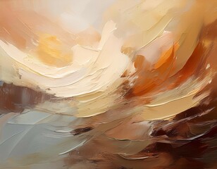Wall Mural - art texture with paint brush strokes abstract background in earthy neutral colors