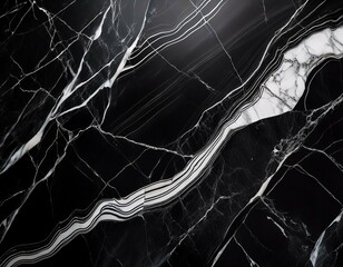 Wall Mural - black marble with white veins