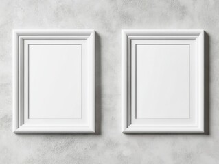 Wall Mural - Two Empty White Picture Frames on Wall