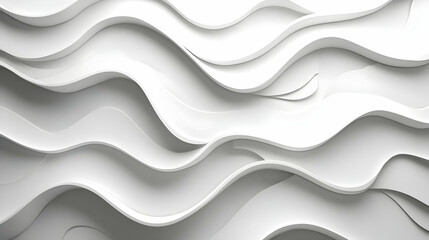 Poster - 3D White Wave Pattern: Seamless Emotional Journey Icon Illustrating Emotional Fluctuations for Janeiro Branco