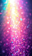 © Sergey - Abstract neon rainbow colored glitter particles flow with shallow depth of field underwater dust. Holiday disco magic shimmering party background. Luxury festive sparkles and lights. de-focused isol