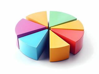 Wall Mural - Flat 3D Pie Chart Illustration for Campaign Budget Allocation - Smart Business Concept with Detailed Spending Categories in a Minimalist Style