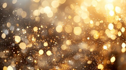 Canvas Print - The scene is filled with shimmering golden lights that dance and sparkle, enhancing a joyous nighttime event