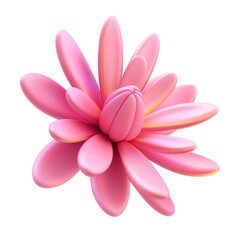 Wall Mural - pink lotus flower 3d render icon isolated on transparent background cutout