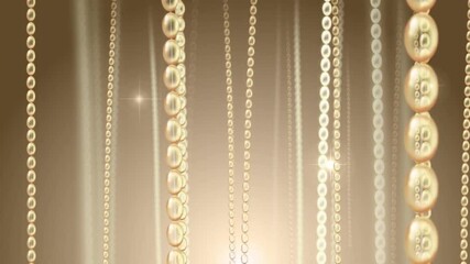 Wall Mural - Abstract background with strings of pearls and glittering light.