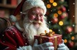 © Karina - Close up of Santa Claus holding holiday gifts
