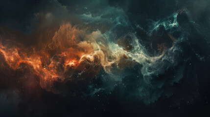 Stunning Cosmic Nebula with Vibrant Colors and Swirling Patterns in Deep Space Captured in High Resolution
