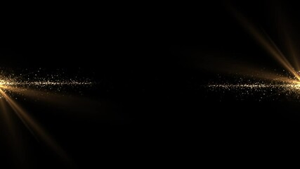 Abstract background of gold particles. Gold dots back ground. gold dust and beautyful bokeh he and dark butcground. Seamless looping video