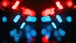 © 69 - Night scene with blurred red and blue police lights, offering a dramatic and tense atmosphere for crime or emergency-themed designs.