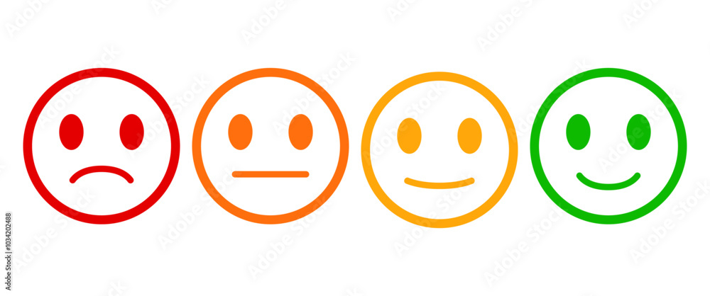 Status Rapport Smiley Vektor Isolate Emoji icon set, Feedback emoticons emojis. Smiley symbol ...