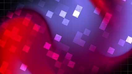 Wall Mural - Abstract red and purple gradient background with squares and grid overlay.