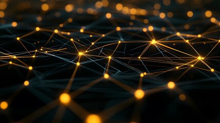 Network connection concept black background illustration. 