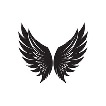 wings silhouette vector, black and white silhouette, vector and illustration