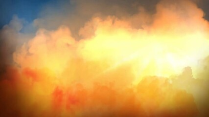 Wall Mural - Abstract background of yellow, orange, and white smoke clouds.
