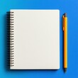 © Tuong - Colorful Felt Tip Pens with Notebook on Blue Background