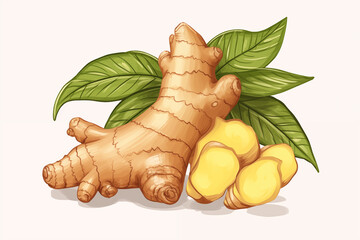 Wall Mural - A vector hand drawn Ginger isolated on transparent background