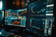 © mila103 - Traders closely monitor stock market fluctuations displayed on multiple screens, with graphs and data visualizations illuminated in a darkened room, indicating active analysis