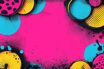 Abstract colorful background with circles dots halftone effect