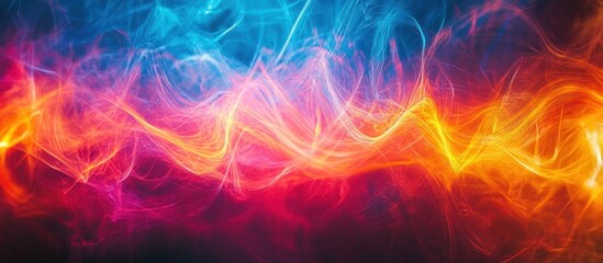 Poster - abstract colorful smoke background with blue, red, and yellow colors.