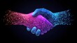 © upnowgraphics - Digital Handshake with Glowing Lines and Points