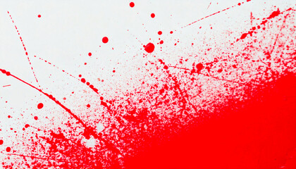 Canvas Print - Splash art with red ink splattered on a white background.