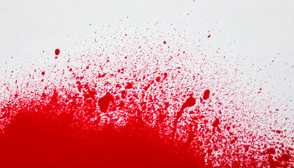 Canvas Print - Splash art with red ink splattered on a white background.