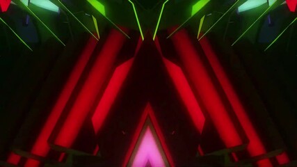 Wall Mural - Abstract colorful geometric pattern with bright red, yellow and green lights.