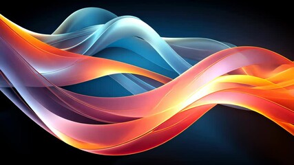 Poster - Dynamic waves of color in an abstract design illuminating a dark background evoke a sense of movement and energy during a digital art display
