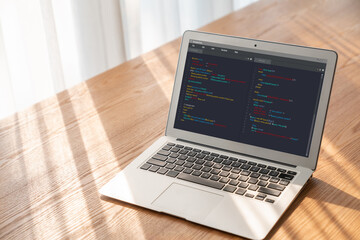 software development programming on computer screen for modish application and program coding