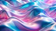 © designhunt - 3d render of a crumbled iridescent background. Wavy Neon Holographic Texture with 3D Effect. Gentle currents of liquid energy flow, imparting a sense of peace and calm to all who behold them.