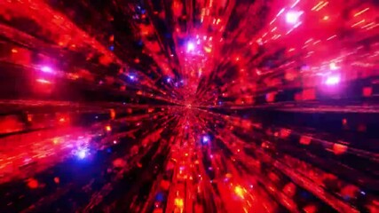 Wall Mural - red and blue light streaks radiating outward from a central point, creating a sense of speed and mov