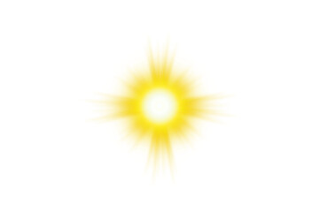 Wall Mural - yellow sun light flare effect isolated on transparent background. sparkling sun. glowing light sun p