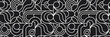 © Alla - Black and white linear seamless pattern.Geometric background with circles, arcs and arches.Texture for printing on fabric and paper.Vector graphic design for use in wallpaper,cover,textile,backdrop.