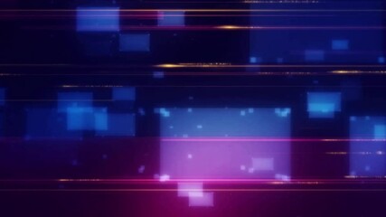 Wall Mural - Abstract digital background with glowing lines and squares.